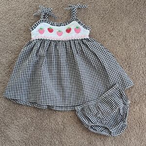 NWOT Bonnie Baby Gingham Seersucker Dress & Bloomer